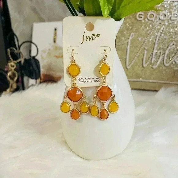 Colorful Oranges Fashion Statement Earrings - Picture 1 of 3